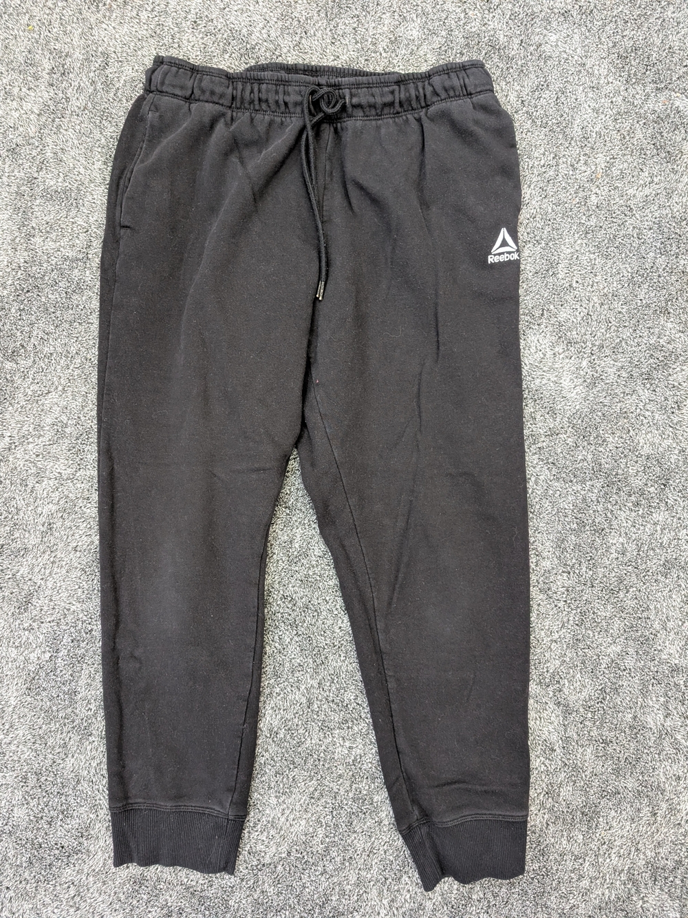 Reebok Women’s Black Drawstring Capri Jogger Pants SZ LG